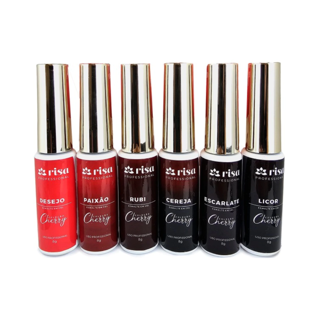kit de 6 Esmalte Coleção Cherry 8g Risa