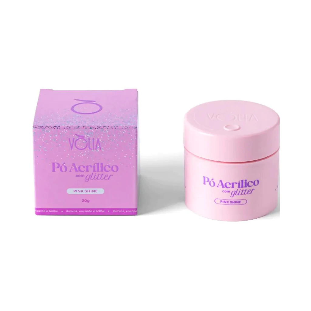 Pó Acrilico Pink Shine com Pote 20g Volia