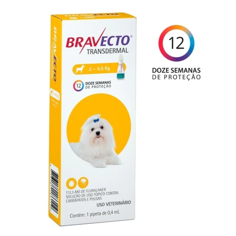 Bravecto Transdermal Caes 112,5 mg (2-4,5Kg) - comprar online