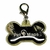 Pingente Localizador para Cães e Gatos Perdidos Ossinho Gold Black Plaquinha de Identificação Pet Maps