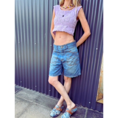 Bermuda Jean Bolsillo Azul - comprar online