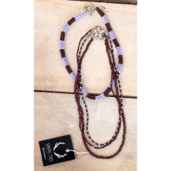 Collar Mostacillas Lila / Marron - comprar online
