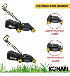 Konan Cortadora pasto Cesped 1600w 1hp Con Bolsa 38 Cm - INDUSGHAM