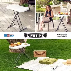 Mesa Auxiliar Plegable De Apoyo 66x45cm Gtia 2 Años Lifetime