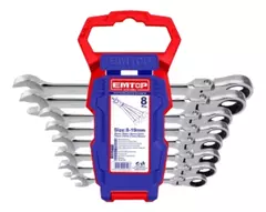 Set Llaves Combi Criquet Industrial 8-19mm Emtop Ecss10803