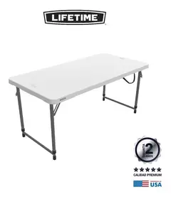Mesa Plegable Camping 1.20 Metros Garantía 2 Años Lifetime