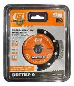 Disco Diamantado Turbo Porcelanato 115 Mm 4-1/2p Lusqtoff DDT115P-9 - comprar online