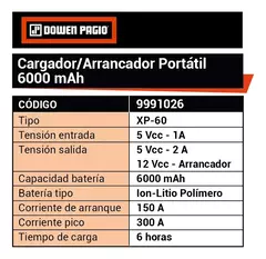 Cargador Arrancador 2 Amp 12 V Xp-60 Dowen Pagio 9991026 - tienda online