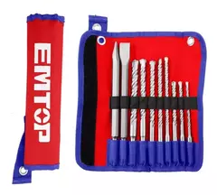 Juego Mechas Ciceles Puntas Sds Plus Estuche 10pzas Emtop