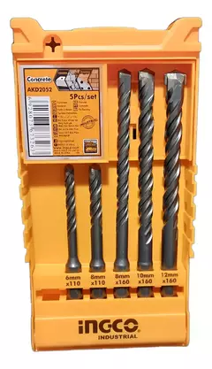 Set Brocas Sds Plus Para Concreto 5 Piezas Industrial 6-12mm