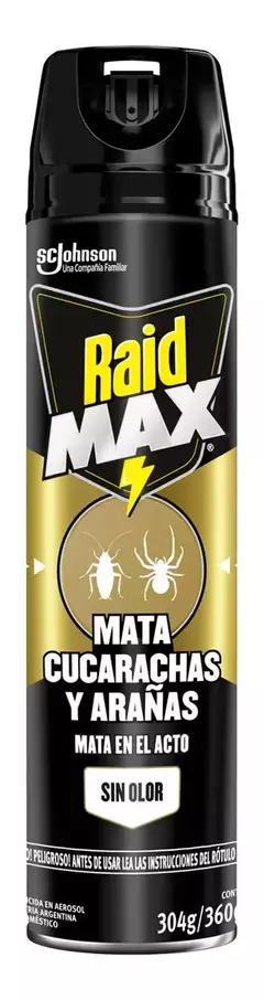 Raid Max Sin Olor Insecticida Mata Cucarachas Y Arañas