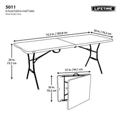 Mesa Plegable Camping 1.80 Metros Garantía 2 Años Lifetime