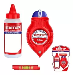 Chocla Tira Linea Con Nivel 30mts Con Polvo Emtop ECLR3001