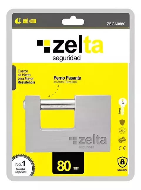 Candado Horizontal 3 Llaves 8cm Hierro Zelta Zeca0680 - comprar online