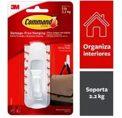 1 Gancho 3m 17003 Uso General Command Grande + 2 Adhesivos