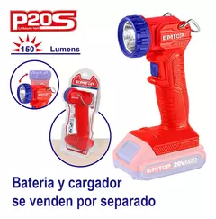 Linterna De Trabajo A Bateria 20v 150 Lumens Emtop Elfl2001 - comprar online