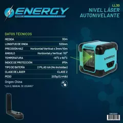 Nivel Laser Autonivelante Luz Verde 30 Metros Energy Ll30 en internet