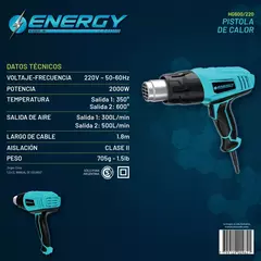 Pistola De Calor Energy Hg600/220 2000w - INDUSGHAM