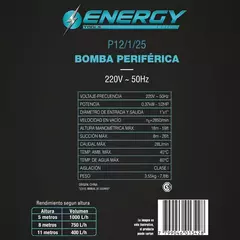 Bomba Periférica Energy P12/25 1 1/2hp - INDUSGHAM