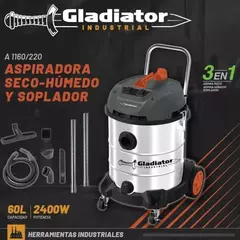 Aspiradora Gladiator A1160/220 2400w Eléctrica 60lts - comprar online