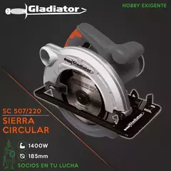 Sierra Circular Eléctrica Gladiator Sc507/220 185mm 1400w en internet