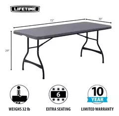Mesa Plegable Camping 1.80 Metros Garantía 2 Años Lifetime - tienda online
