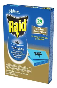 Raid Pastillas Tabletas Anti Mosquitos Doble Acción X 24 Uni - comprar online