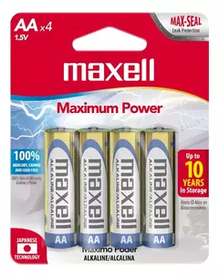 Maxell Pila Aa X 4 Alcalina Cilíndrica 1.5v