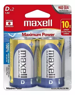 Pila Alcalina Tipo D Maxell Pack X2