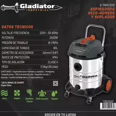 Aspiradora Gladiator A1160/220 2400w Eléctrica 60lts en internet