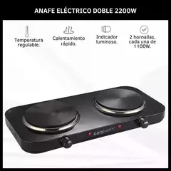 Anafe Eléctrico Kanji Kjh-hp2200bdd Negro 2 Hornallas en internet