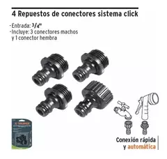 Juego 4 Adaptador Conectores Click P/ Manguera Truper 12730 - comprar online