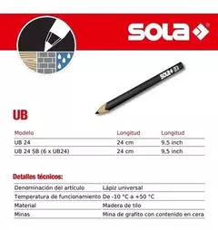Lapiz Sola Negro Universal Multiusos 24 Cm Pro Ub24 - comprar online