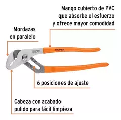 Pinza Pico De Loro Ajustable 3 Posiciones 10'' Truper 17351 - comprar online