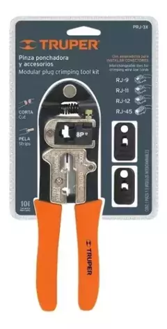 Pinza Crimpeadora Pela Cable Intercambiable Truper 18343