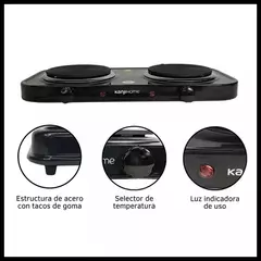 Anafe Eléctrico Kanji Kjh-hp2200bdd Negro 2 Hornallas - tienda online