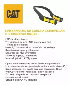 Linterna De Cuello Caterpilar 200 Lumens Cat Ct7100nb - tienda online
