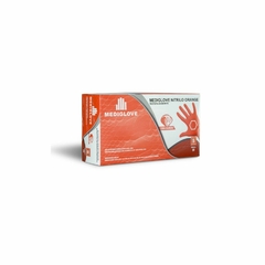 Guantes Mediglove Nitrilo Naranja Textura Diamante X 50 - comprar online