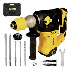 Rotomartillo Eléctrico 6j 1650w Sds Plus Konan Krm/32v Maletin Accesorios Punta Cincel Mechas