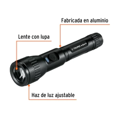 Linterna Recargable Lampara Led Aluminio 310 Lm Truper 16777 - INDUSGHAM