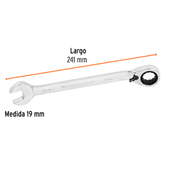 Llave Combinada Con Matraca Reversible 19mm Truper 13756 - comprar online