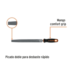 Lima Plana Muza De 25cm Mango Comfort Grip Truper 11241 en internet