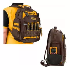 Mochila Para Herramientas Reforzada Ingco Hbp01028 Color Marrón - INDUSGHAM