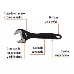 Llave Ajustable 8 Pavonada Apertura 28mm Truper 15501 en internet