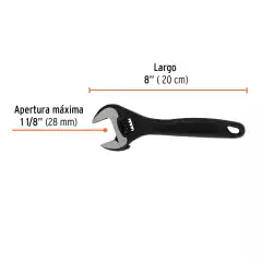Llave Ajustable 8 Pavonada Apertura 28mm Truper 15501 - comprar online