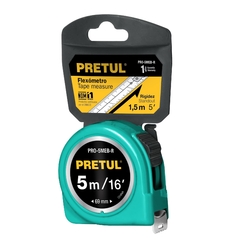 Cinta Métrica Flexómetro Verde 5mts 16mm Pretul 21612