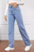 Imagem do Calça jeans Feminina Reta 2025 Premium Importada de cintura alta solta com bolsos alta qualidade