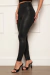 Calça Legging Couro PU Forrada com Efeito Brilho Molhado e Cintura Alta Modeladora Preta - comprar online