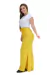 Calça Wide Leg Viscose com Fenda Amarelo - We Happy Shop