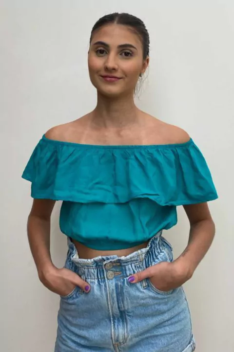 Blusa Cropped Verde Claro